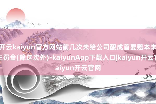 开云kaiyun官方网站前几次未给公司酿成首要赔本未发生罚金(除这次外)-kaiyunApp下载入口|kaiyun开云官网